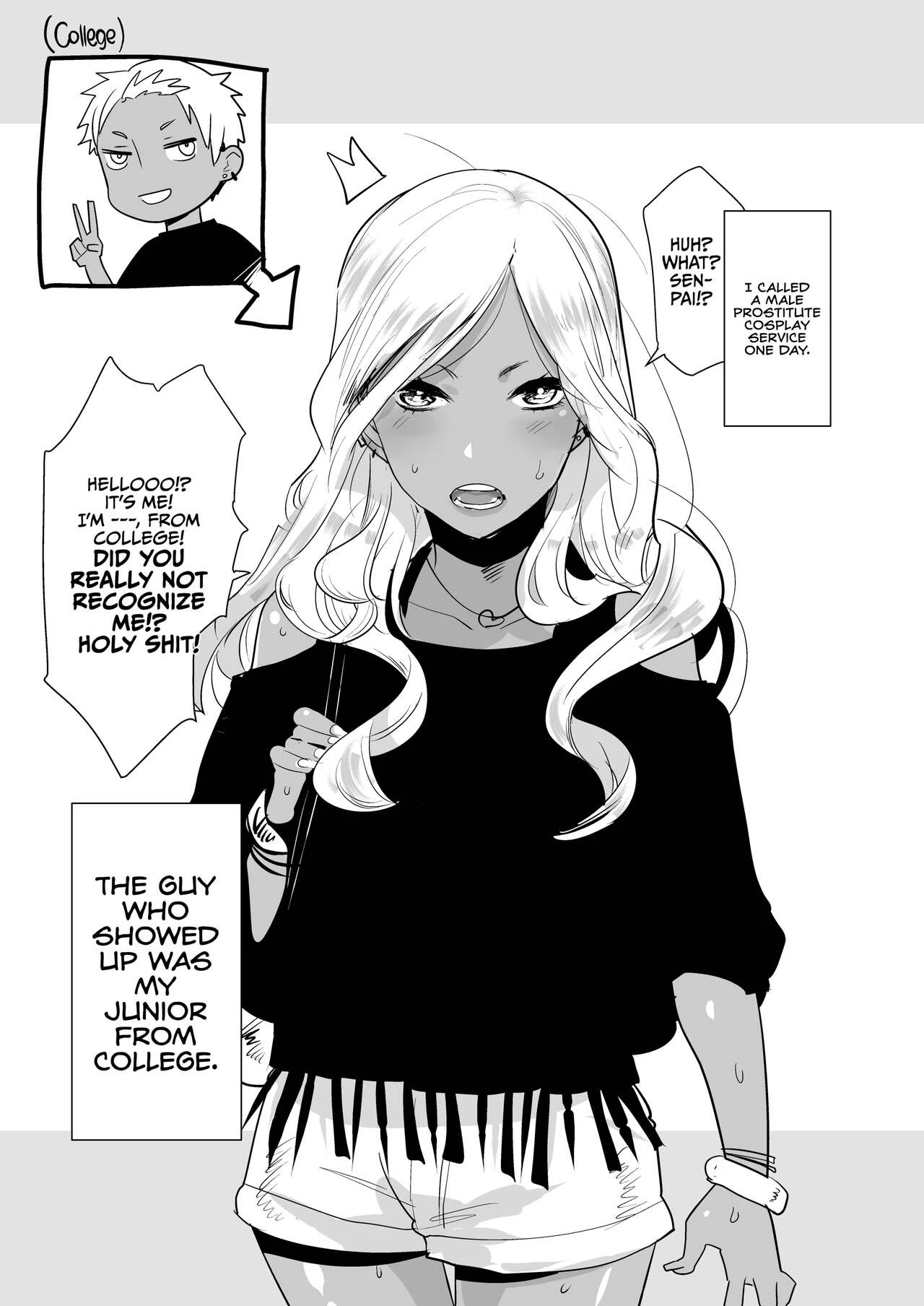 Tan Crossdressing Call Boy  Kasshoku Otokonoko DeliHeal no Erohon ~Yattekita Shimakaze-kun wa Daigaku no Charai Kouhai de???! Hen image number 1