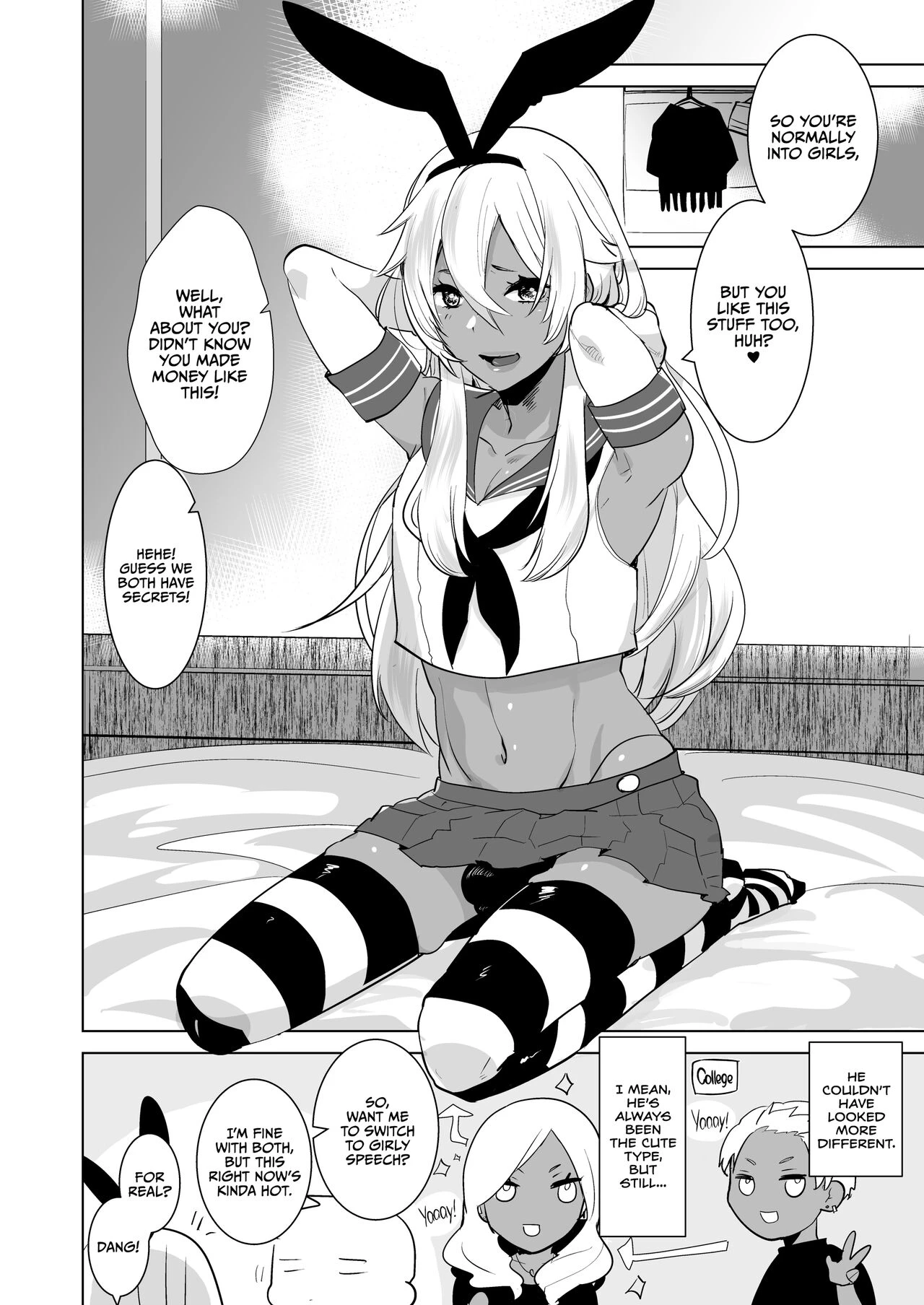 Tan Crossdressing Call Boy  Kasshoku Otokonoko DeliHeal no Erohon ~Yattekita Shimakaze-kun wa Daigaku no Charai Kouhai de???! Hen image number 2