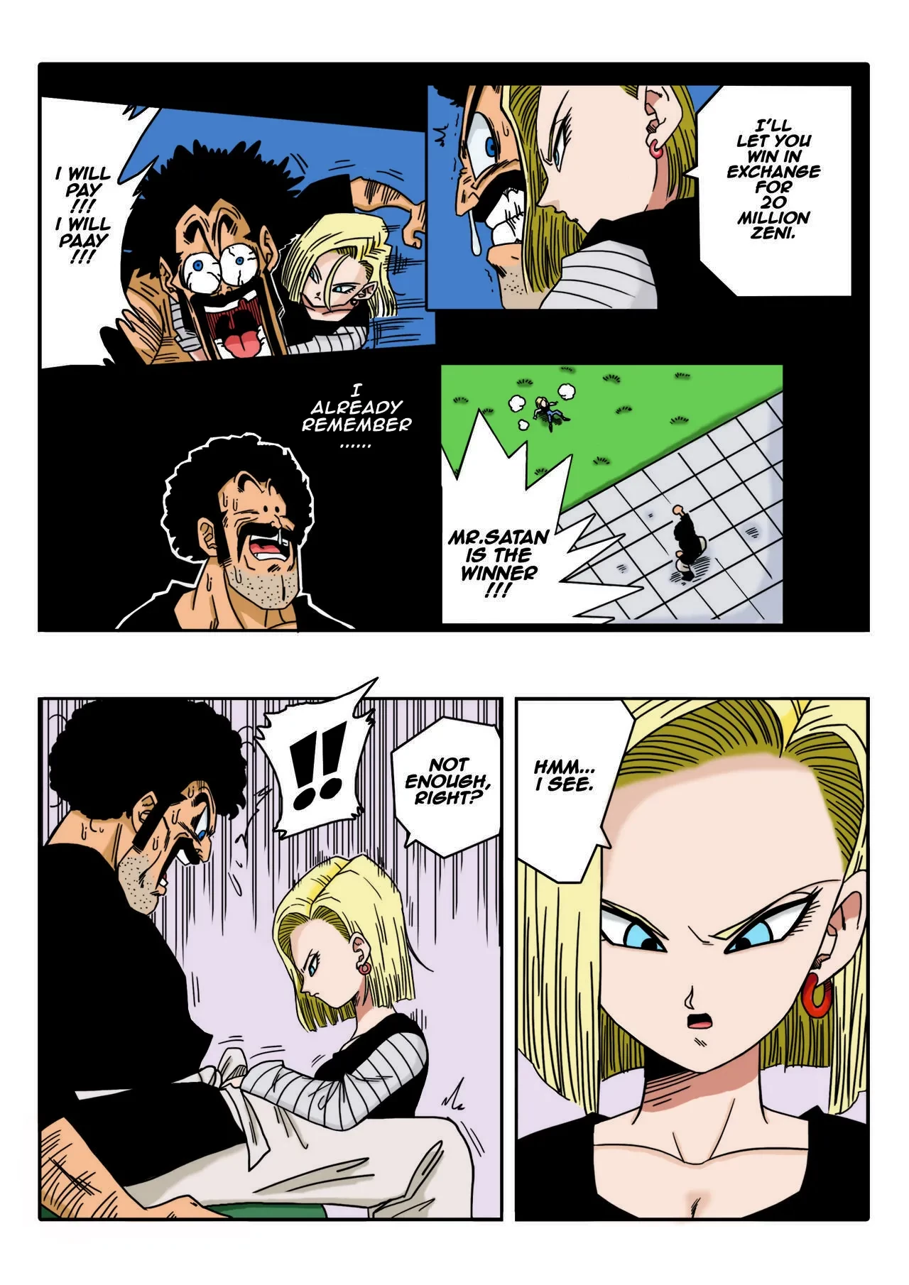 Mr. Satan vs Android 18 image number 3