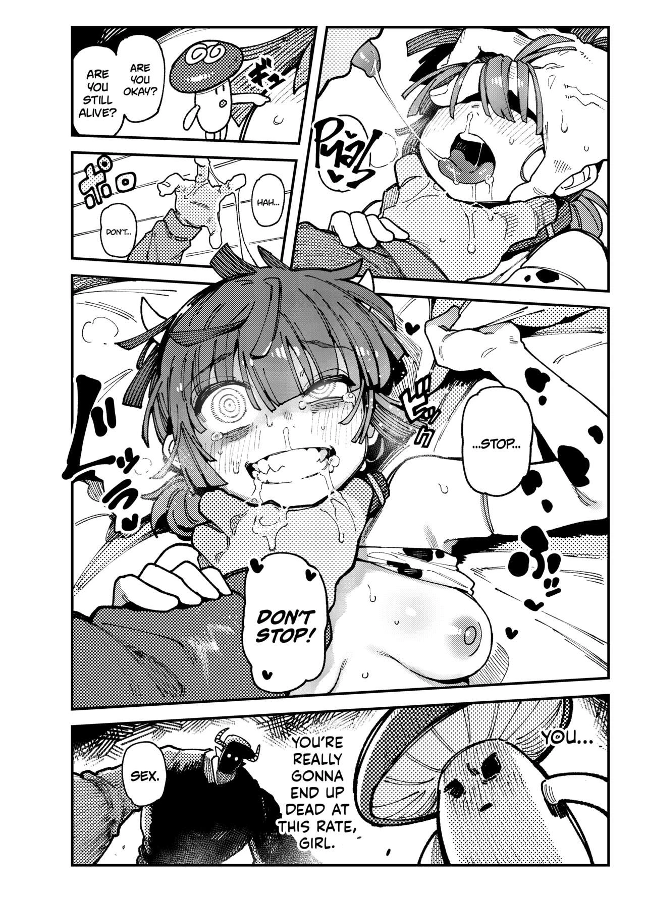 MY HOUSE WAS WAY TOO HUMID. SO MUCH, IN FACT, MUSHROOMS STARTED GROWING IN IT! WELL. THOSE MUSHROOMS WERE ACTUALLY HALLUCINOGENIC! SO, AFTER ACCIDENTALLY EATING SOME I ENDED UP LIKE, CRAZY HORNY! THEN SOME STUFF HAPPENED. (PREQUEL) image number 26