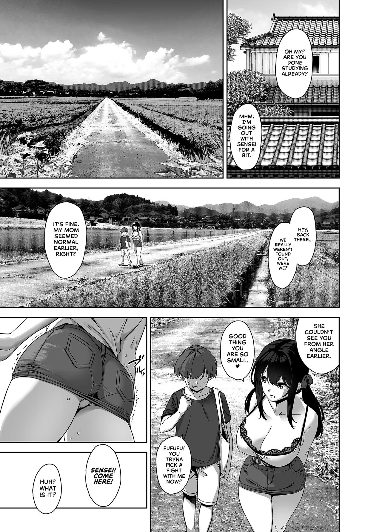 Summertime in the Countryside With The Huge Student Seducing Me  Natsu to Inaka to Yuuwaku shite kuru Dekkai Oshiego image number 32