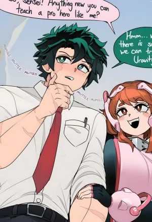 Ochako Uraraka and Izuku Midoriya