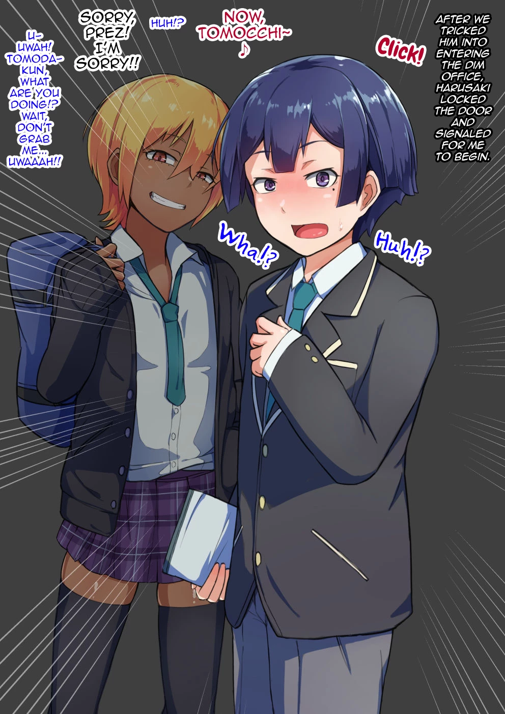 Otokonoko to xx No. 3 ~Kasshoku Inbi na Doukyuusei vs Seijitsu Karin na Seitokaichou~ image number 33