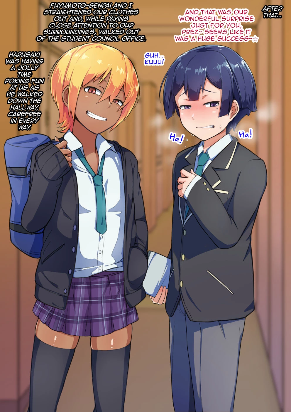 Otokonoko to xx No. 3 ~Kasshoku Inbi na Doukyuusei vs Seijitsu Karin na Seitokaichou~ image number 39