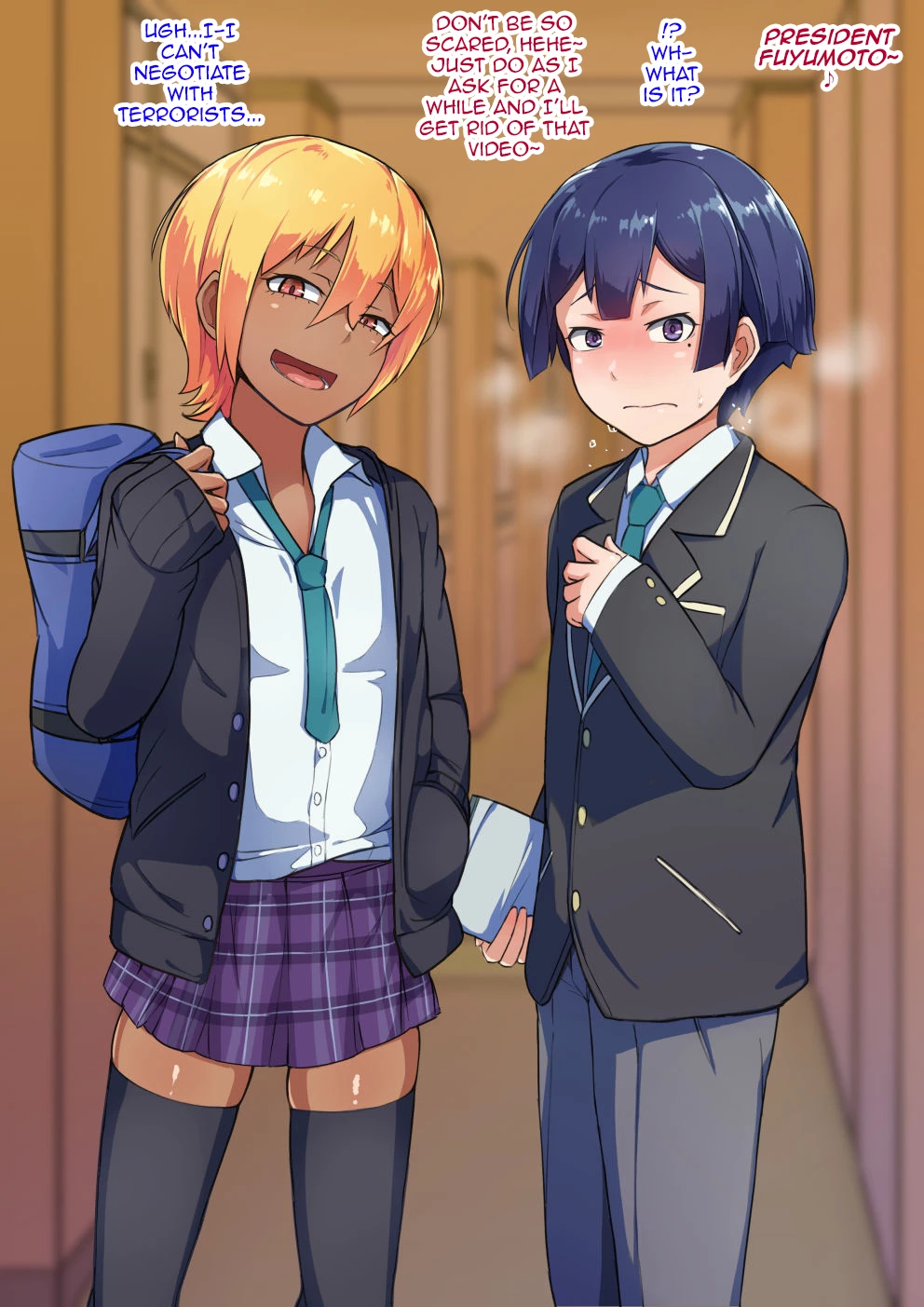 Otokonoko to xx No. 3 ~Kasshoku Inbi na Doukyuusei vs Seijitsu Karin na Seitokaichou~ image number 40