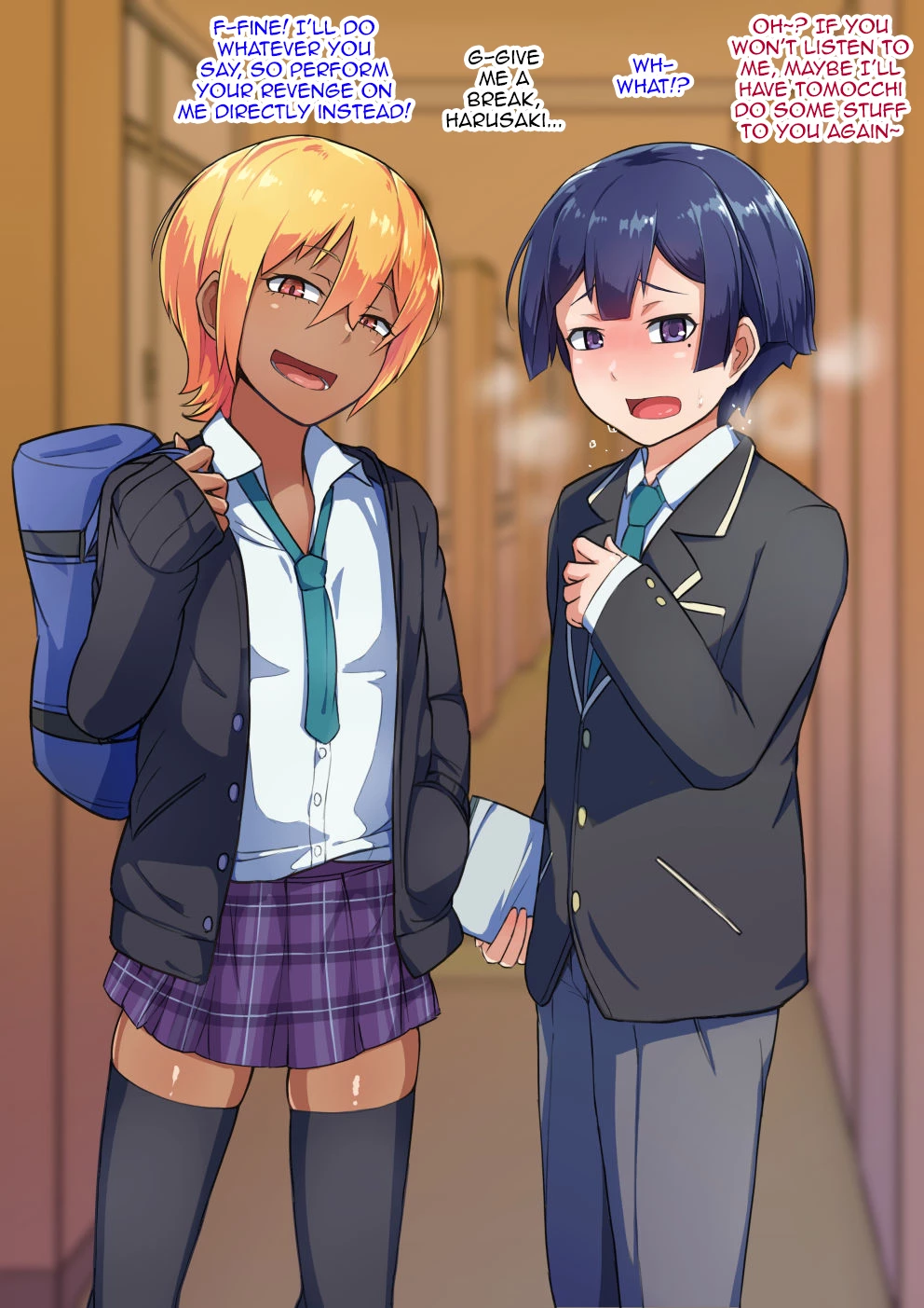 Otokonoko to xx No. 3 ~Kasshoku Inbi na Doukyuusei vs Seijitsu Karin na Seitokaichou~ image number 41