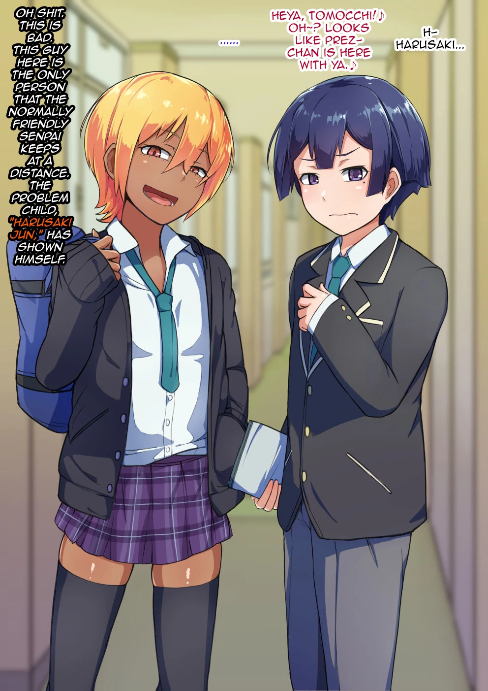 Otokonoko to xx No. 3 ~Kasshoku Inbi na Doukyuusei vs Seijitsu Karin na Seitokaichou~ image number 5