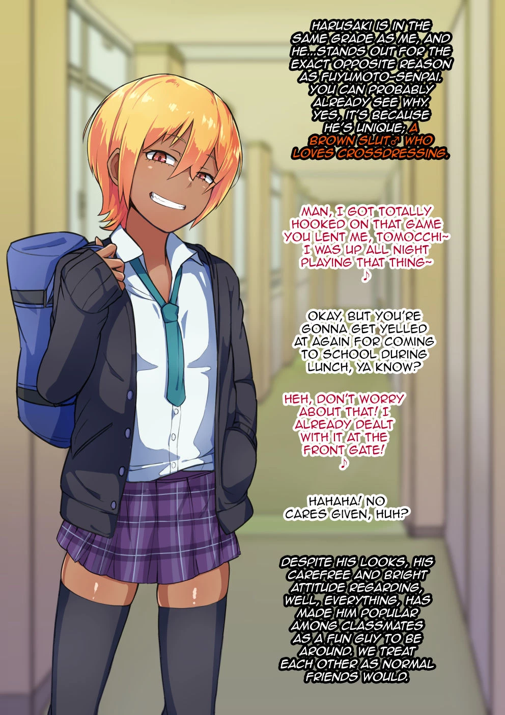 Otokonoko to xx No. 3 ~Kasshoku Inbi na Doukyuusei vs Seijitsu Karin na Seitokaichou~ image number 6