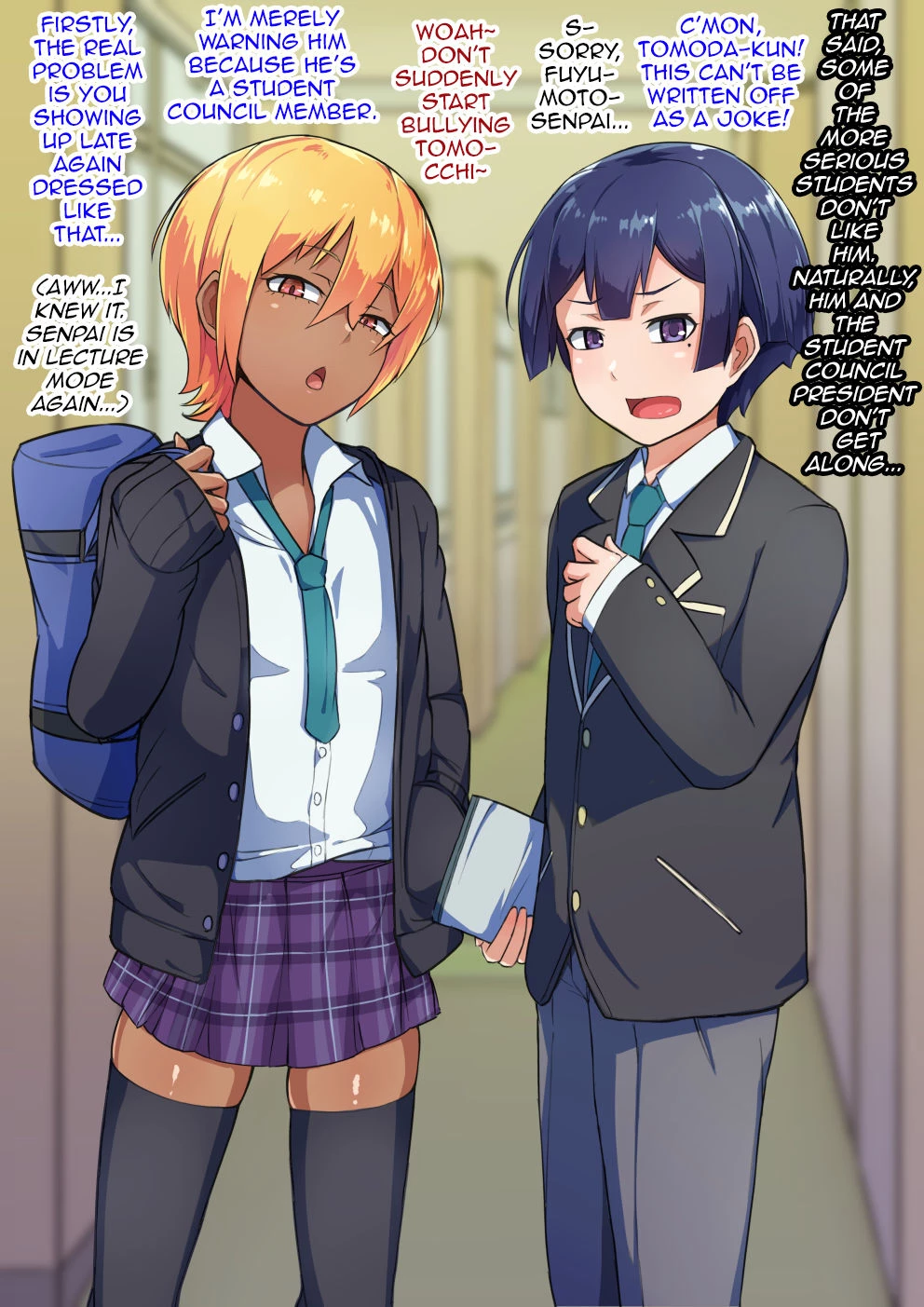 Otokonoko to xx No. 3 ~Kasshoku Inbi na Doukyuusei vs Seijitsu Karin na Seitokaichou~ image number 7