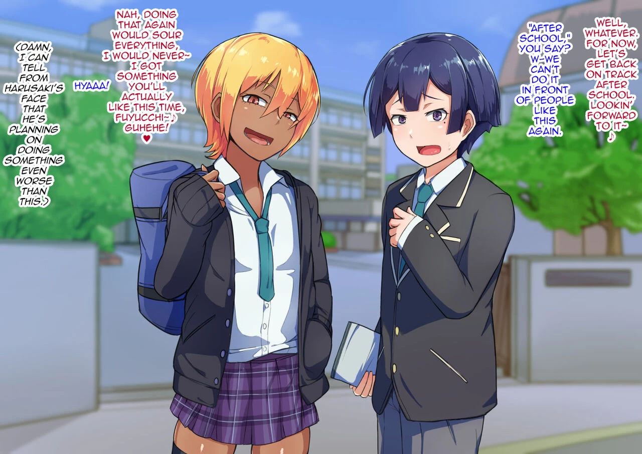 Otokonoko to xx No. 3 ~Kasshoku Inbi na Doukyuusei vs Seijitsu Karin na Seitokaichou~ image number 84