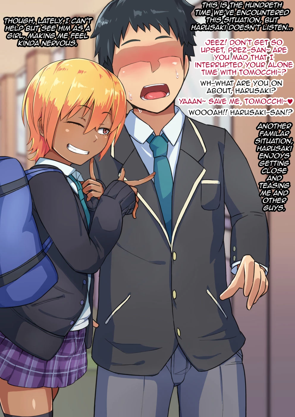 Otokonoko to xx No. 3 ~Kasshoku Inbi na Doukyuusei vs Seijitsu Karin na Seitokaichou~ image number 8