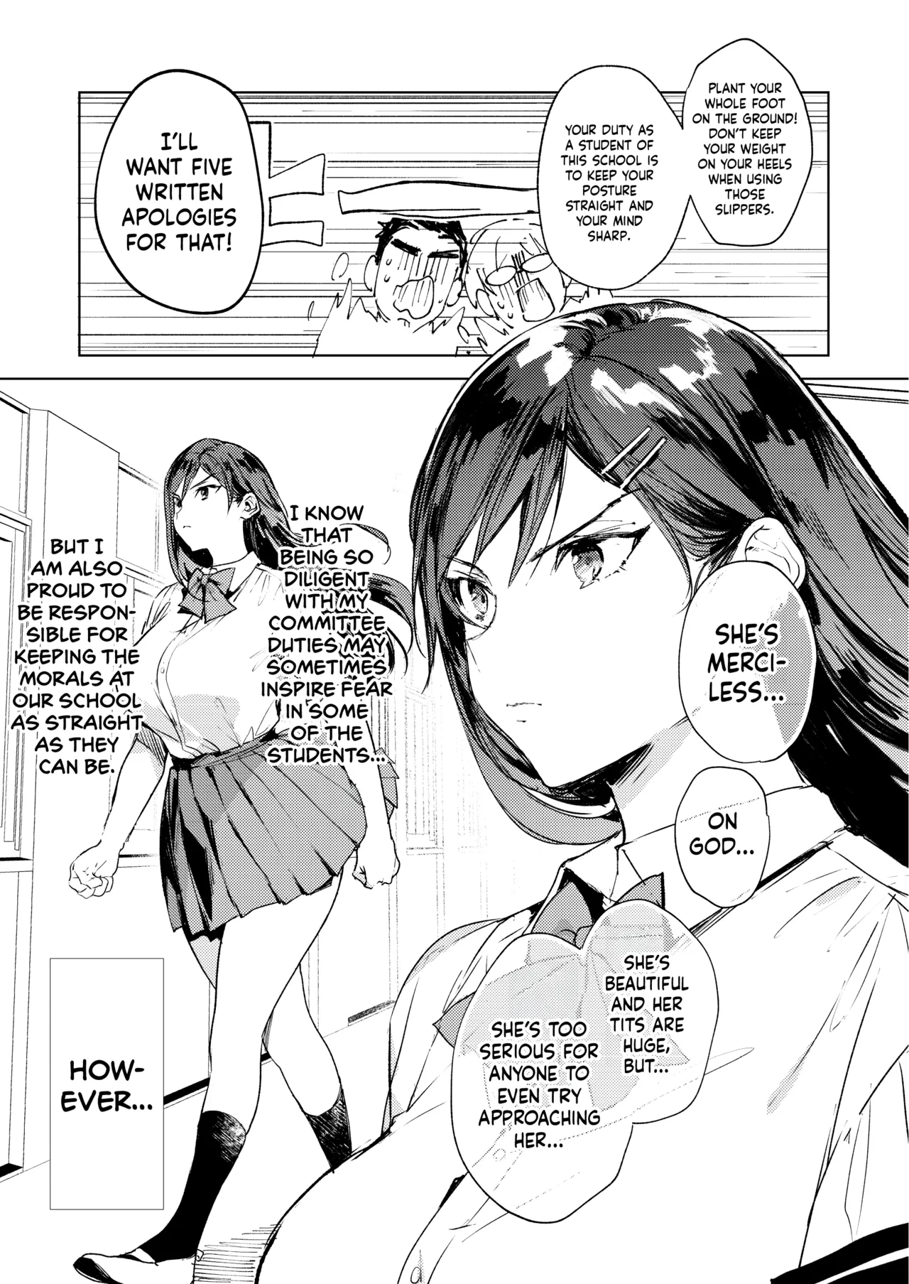 The Strict Head of the DIsciplinary Committee Just Cant Stop Masturbating at School!  Kiritsu ni Kibishii Fuuki Iinchou wa Kounai de Himitsu no Dosukebe Onanie ga Yamerarenai! image number 5