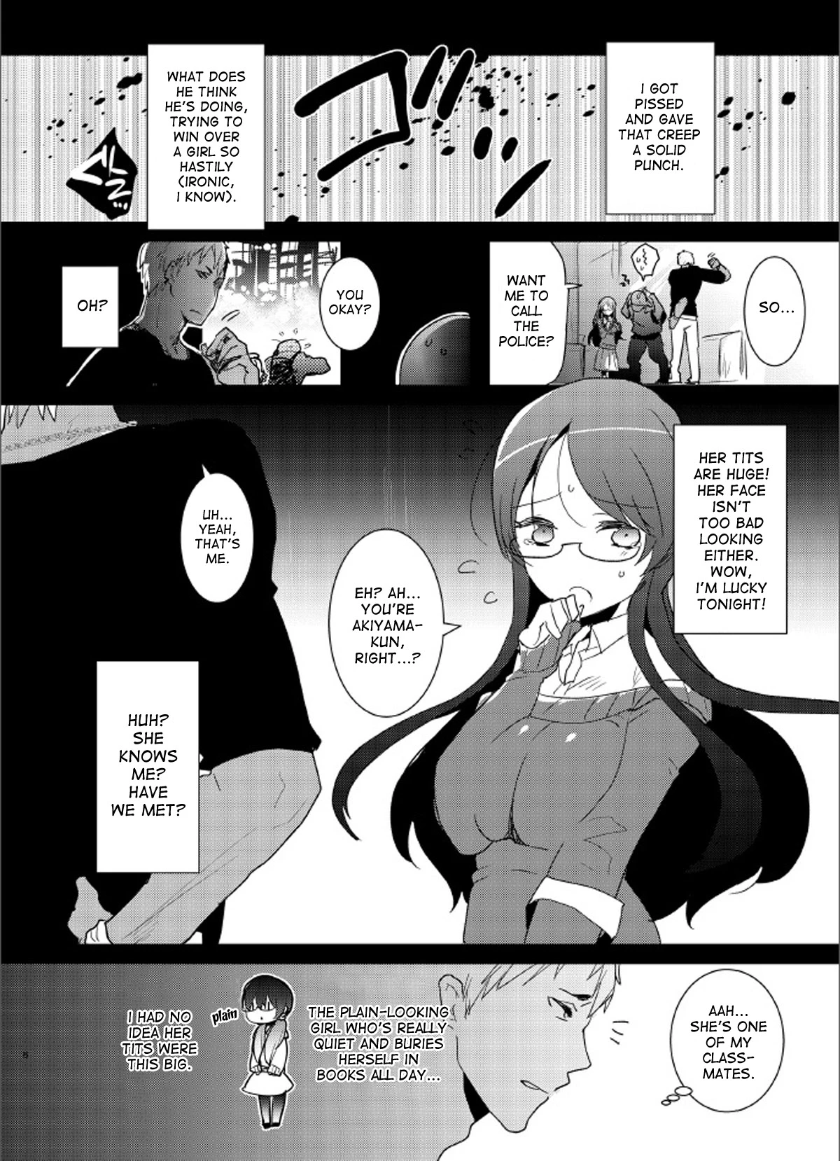 Yarichin no Ore ga Boukan ni Osowareteta Otonashii Classmate (Kyonyuu) o Tasukete Kuou to Shitara Gyaku ni Kyokon Futanari Chinpo Sokuochi shita Toki no Hanashi image number 3
