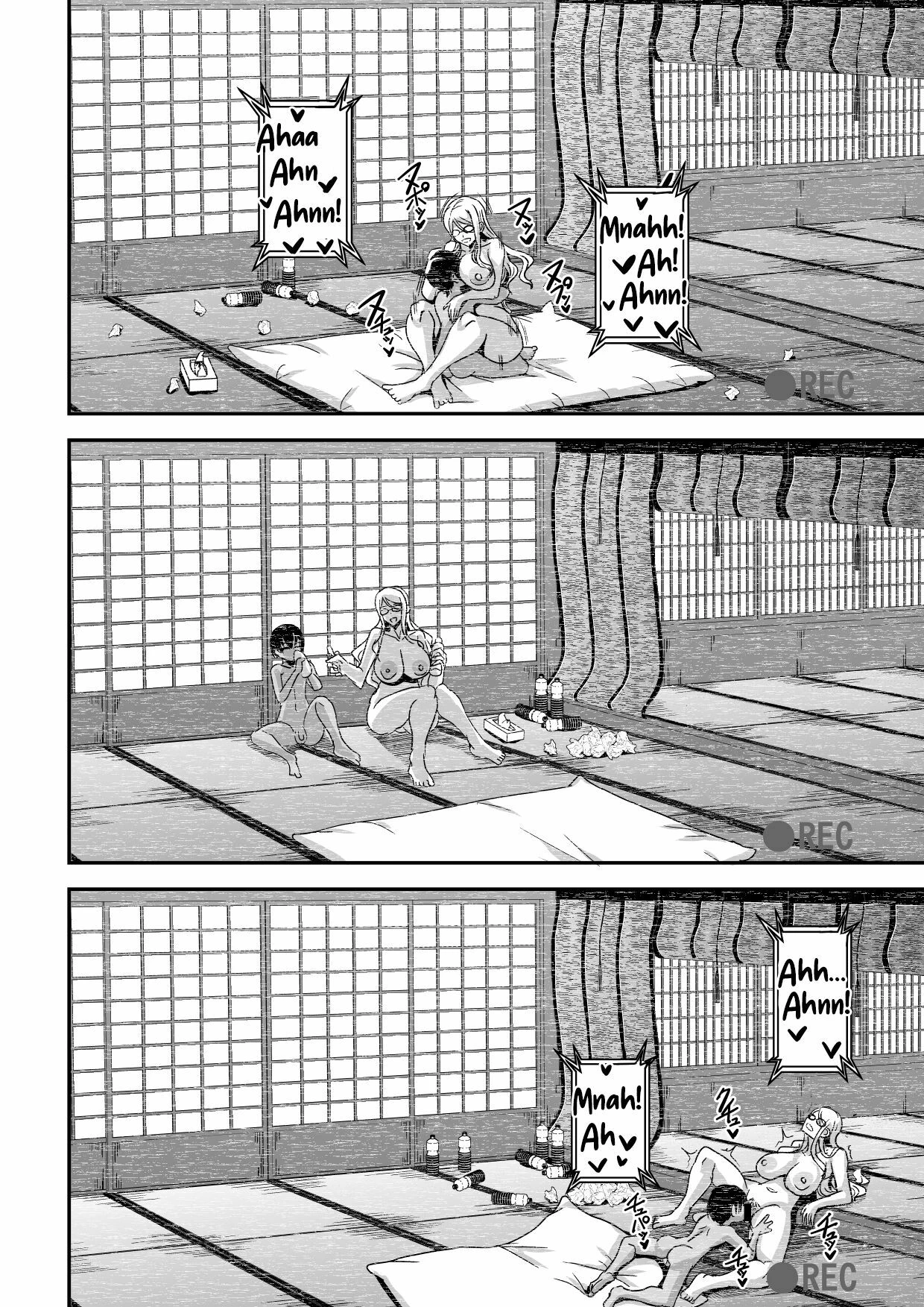 Bakunyuu Hitozuma Kinpatsu Gaikokujin Jokyoushi ga Mura no Inshuu de Kasshoku Shota no Fudeoroshi o Suru Hanashi image number 34