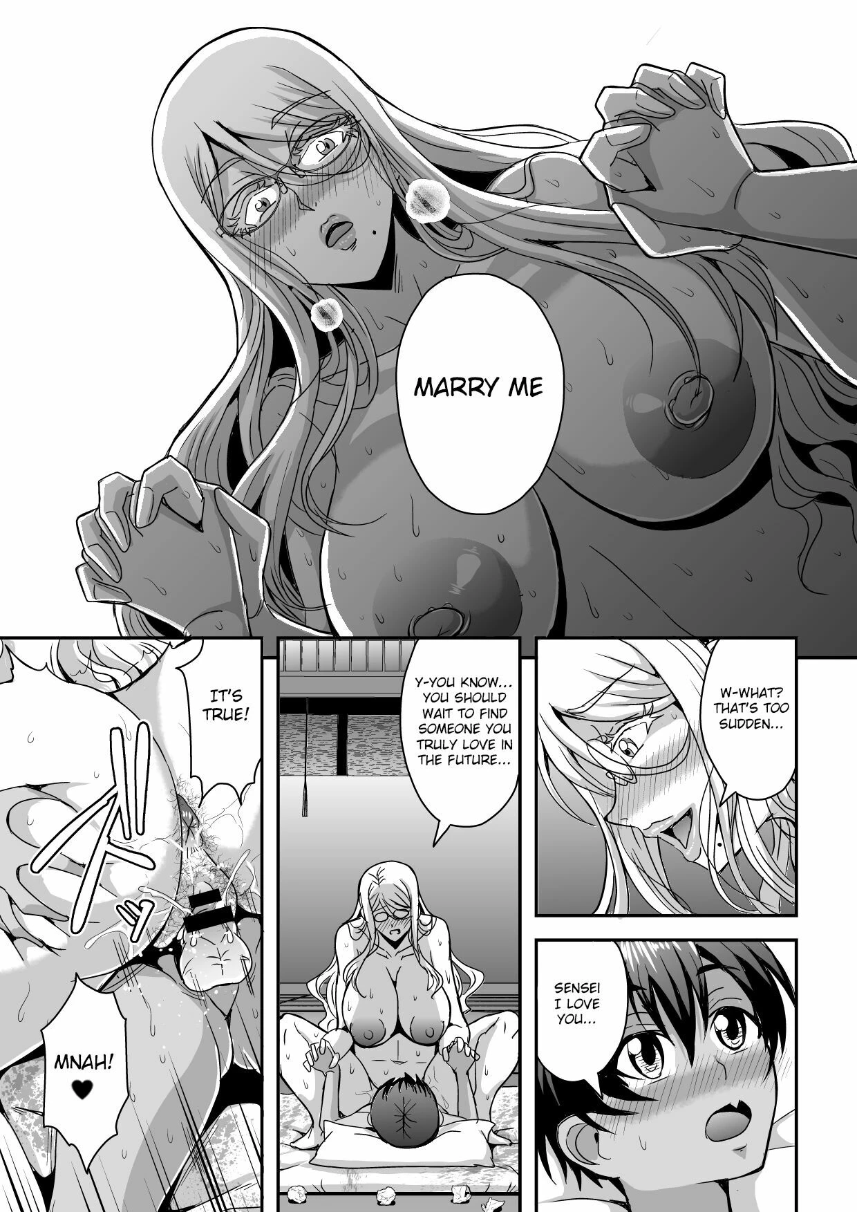 Bakunyuu Hitozuma Kinpatsu Gaikokujin Jokyoushi ga Mura no Inshuu de Kasshoku Shota no Fudeoroshi o Suru Hanashi image number 37