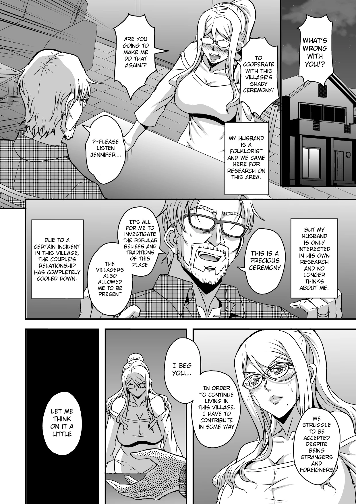 Bakunyuu Hitozuma Kinpatsu Gaikokujin Jokyoushi ga Mura no Inshuu de Kasshoku Shota no Fudeoroshi o Suru Hanashi image number 4