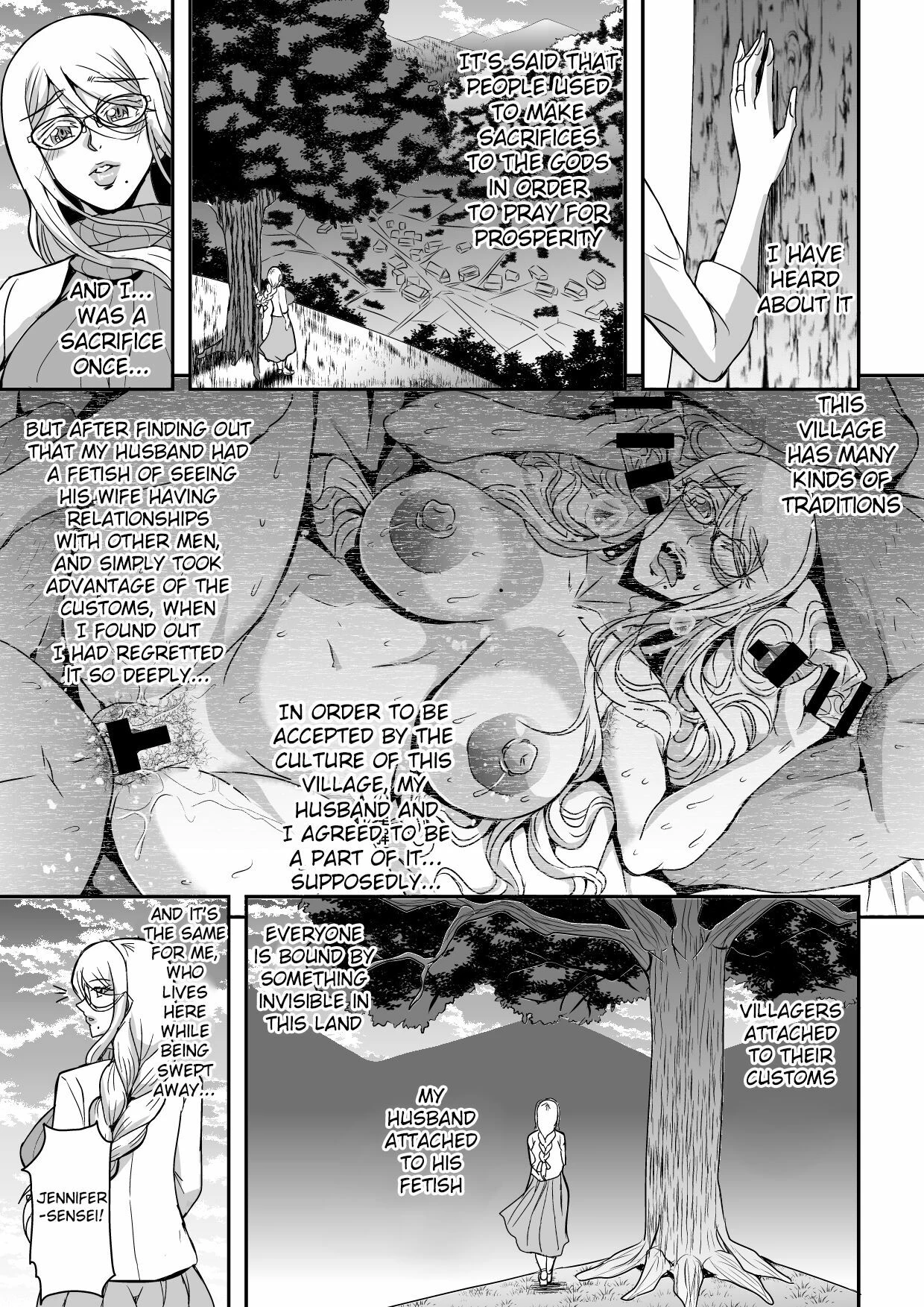 Bakunyuu Hitozuma Kinpatsu Gaikokujin Jokyoushi ga Mura no Inshuu de Kasshoku Shota no Fudeoroshi o Suru Hanashi image number 5